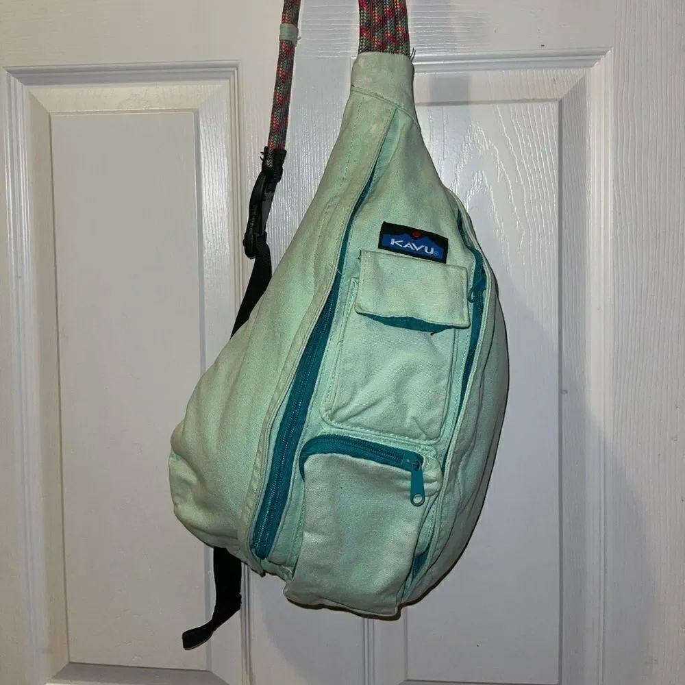 KAVU Rope  Canvas mint Green Sling Bag Crossbody Backpack